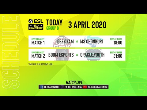 ESL SEA Championship - Dota 2: Group B Matchday #1 [Geek Fam vs MS Chonburi; BOOM vs Oracle.Youth]