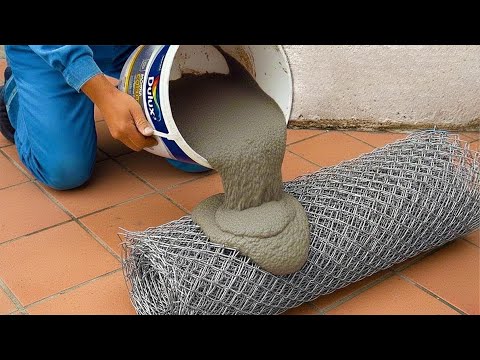Pour Cement into Iron Mesh and see what most people don't even imagine happens! Creation Tips