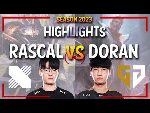 DRX Rascal vs Gen Doran - HIGHLIGHTS - Rascal JAX vs Doran JAYCE - KR Ranked