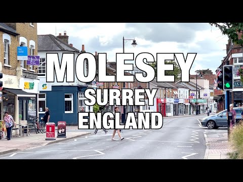 Molesey Town Centre Street View, Surrey, UK, England 🇬🇧, West Molesey, 2022 4K HDR