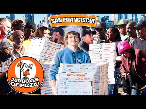 Giving Away 200 Pizzas To The Homeless In San Francisco!