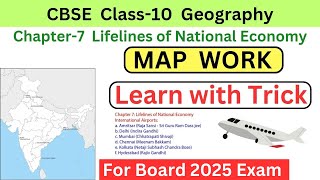 Map Work | CBSE Class 10 Geography Chapter 7 Lifelines of National Economy airports | Board 2023