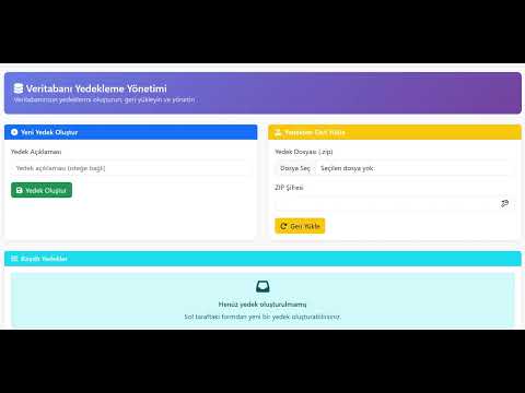Cms Pro'da Yedek nasıl alınır ve geri yüklenir?
