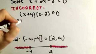 Solving Quadratic Inequalities - A Common Mistake