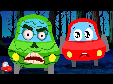 Zombies In The Dark Halloween Song & Car Cartoon Video for Kids