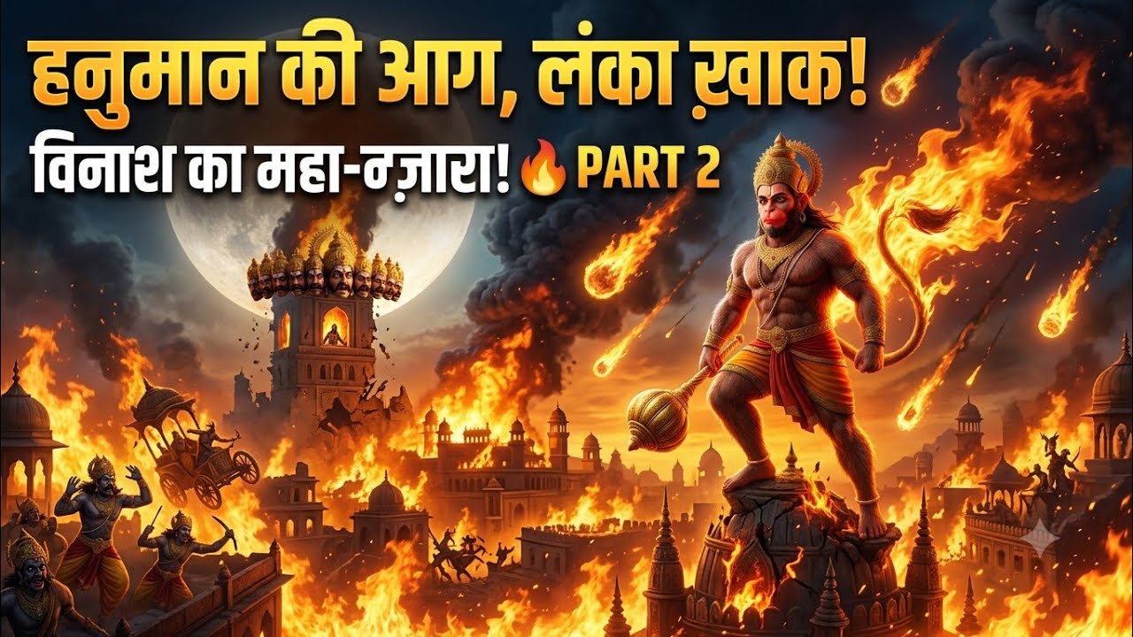 हनुमान जी की पूंछ में आग क्यों लगाई? | लंका दहन की पूरी कहानी | Hanuman Ji Lanka Dahan