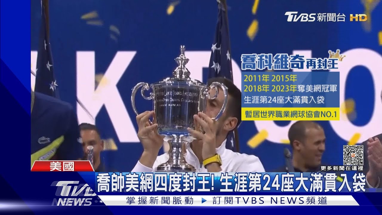 硬地雙雄激戰!喬帥美網四度封王.生涯第24座大滿貫