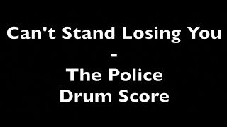 Can't Stand Losing You - The Police - Drum Score DIFFICULTY 3/5 ⭐️