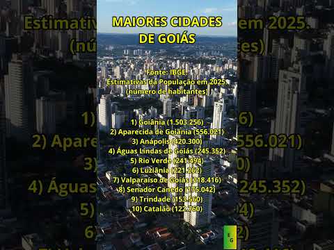 AS 10 MAIORES CIDADES DE GOIÁS EM 2025