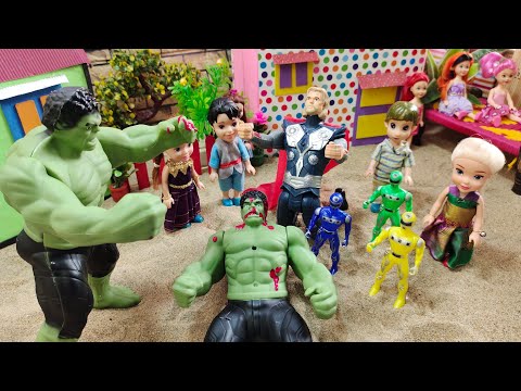 Hulk VS Thor fight in Barbie show Barbie Mini cooking