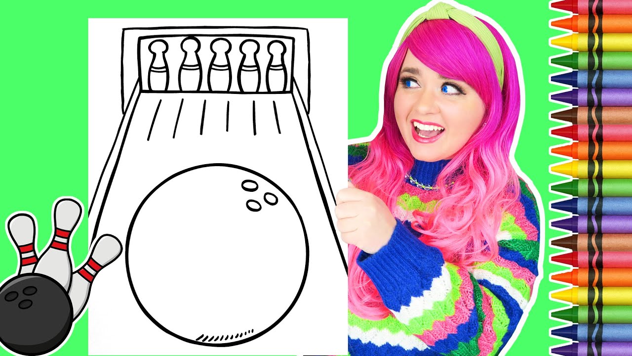 Coloring a Bowling Ball & Bowling Pins Coloring Page | Crayola Crayons