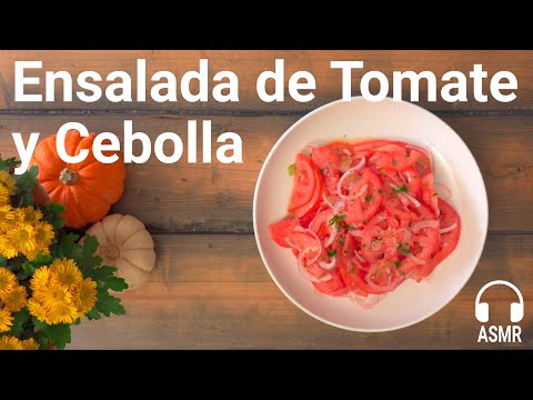 Como hacer ensalada de tomate y cebolla | ASMR Cooking