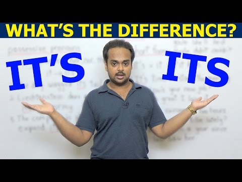 IT'S vs. ITS - What's the Difference? - When to Use It's and Its, with Example Sentences