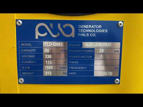 Pua Generator Isuzu 26kva ultra silent