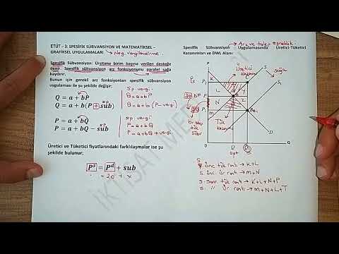 34) ETÜT - 3 ve 4: SPESİFİK - ADVALOREM SÜBVANSİYON MATEMATİKSEL ve GRAFİKSEL UYGULAMALARI