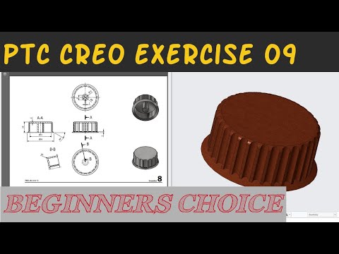 PTC Creo parametric 7.0||Basic 3D Modelling||Simple Drawing Exercise-9||Beginners