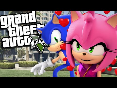 SONIC THE HEDGEHOG marries AMY ROSE MOD (GTA 5 PC Mods Gameplay)