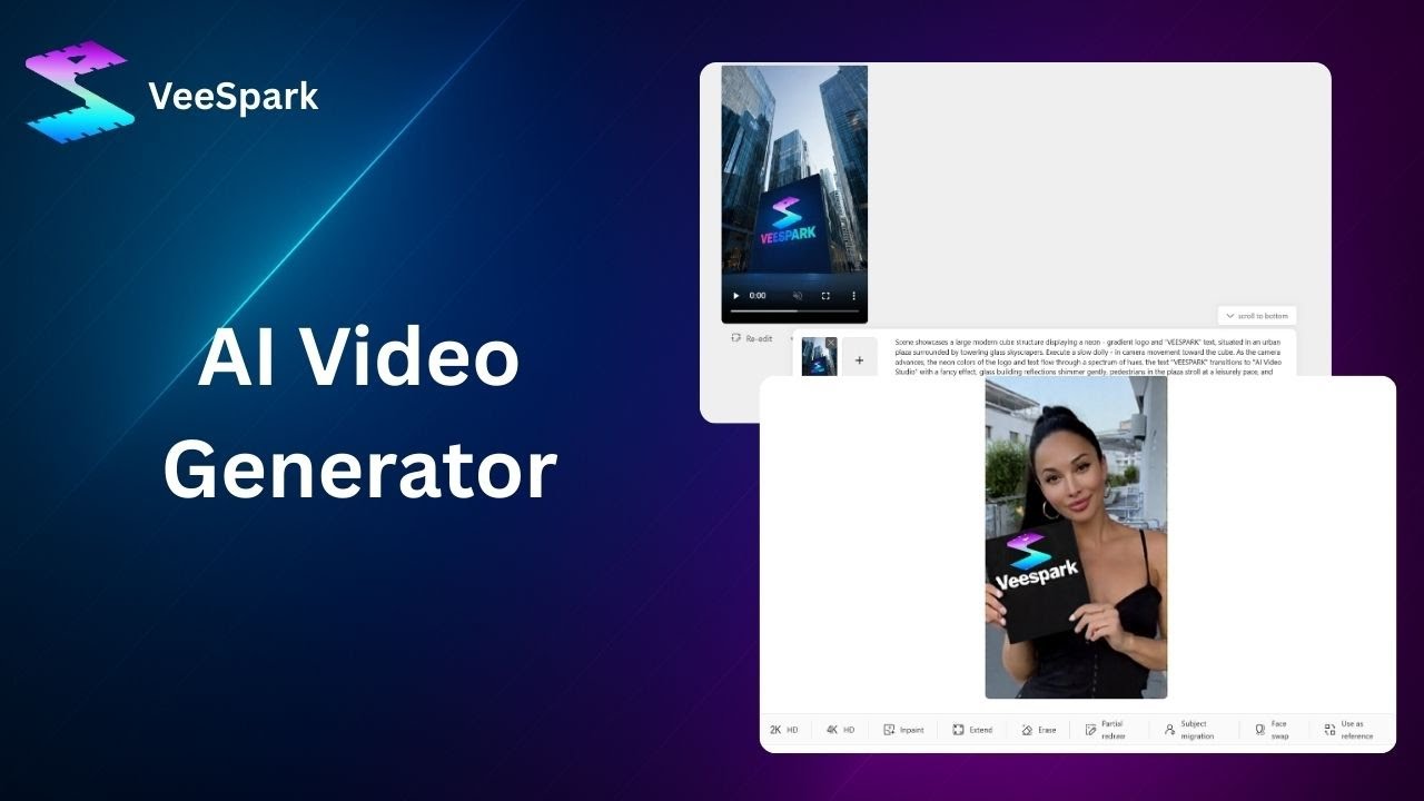 VeeSpark Tutorial - AI Video Generator | text-to-video, image-to-video, lip sync and more