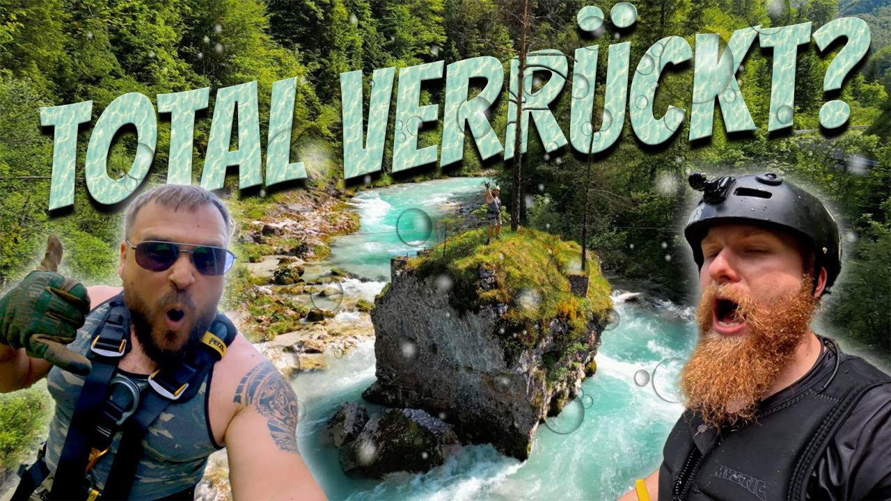 Selbst gebaute Seilbahn über einen Wildwasserfluss || T5 Geocache mit Unterhaltungsfaktor