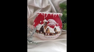 Vánoční skleněný svícen KALICH ČIRÁ HŮRKA 10 cm, 1 ks