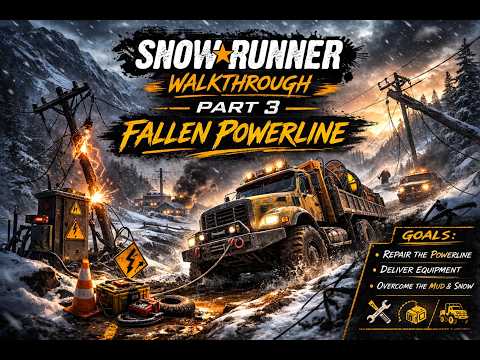 SNOWRUNNER Gameplay Walkthrough Part 3 - Fallen Powerline