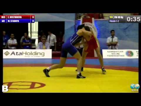Finale 1-2 Female Wrestling 48 Kg (RUS) Elena VOSTRIKOVA vs (AZE) Mariya STADNYK