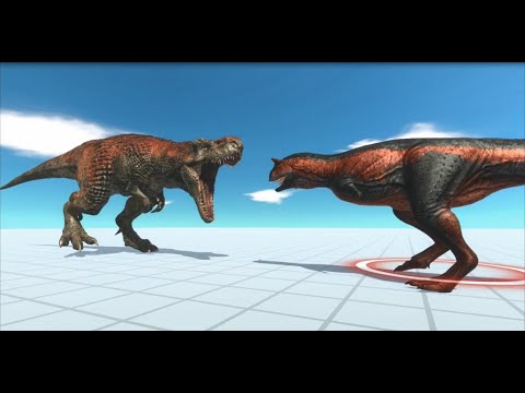 Trex vs Carnotaurus vs Cryolophosaurus vs Hydra Animal Revolt Battle Simulator