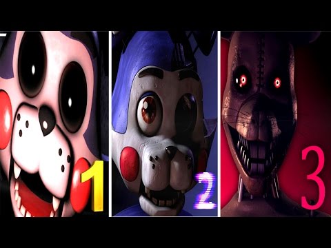 Five Nights at Candy's HISTORY | All Jumpscares 1-3