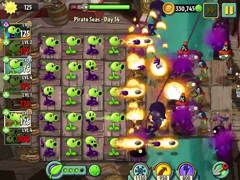 The power of peashooters | plants vs zombies 2| using only appease mint 🌱 plants