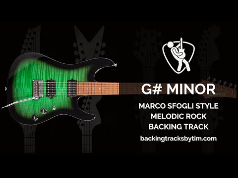 Marco Sfogli Style Melodic Rock Backing Track in G# Minor | 100 BPM