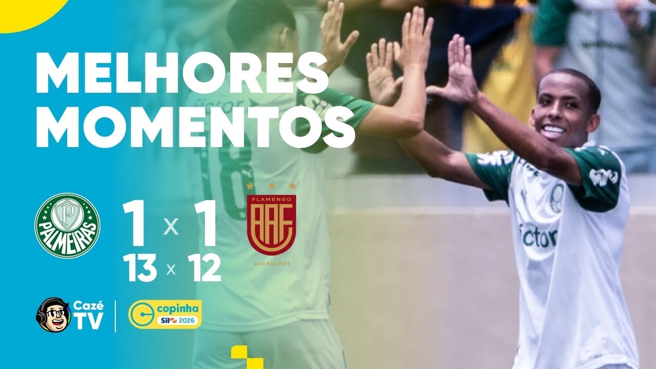 MELHORES MOMENTOS: PALMEIRAS 1(13) X 1(12) FLAMENGO-SP | COPINHA 2026 | TERCEIRA FASE