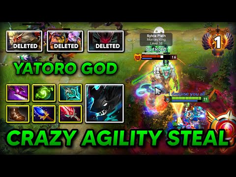 CRAZY AGILITY STEAL CARRY By Yatoro Slark Max Slotted Item Build 100% RIP All Melee Core 7.37e DOTA2
