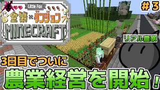 土地を購入できたのでついに農業開始！経営をしていきます！　3日目！　【little Fox 金策 Minecraft】