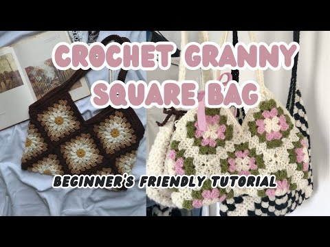 Crochet Granny Square Tote Bag || Crochet Everyday Tote Bag Tutorial || Easy tutorial for beginners