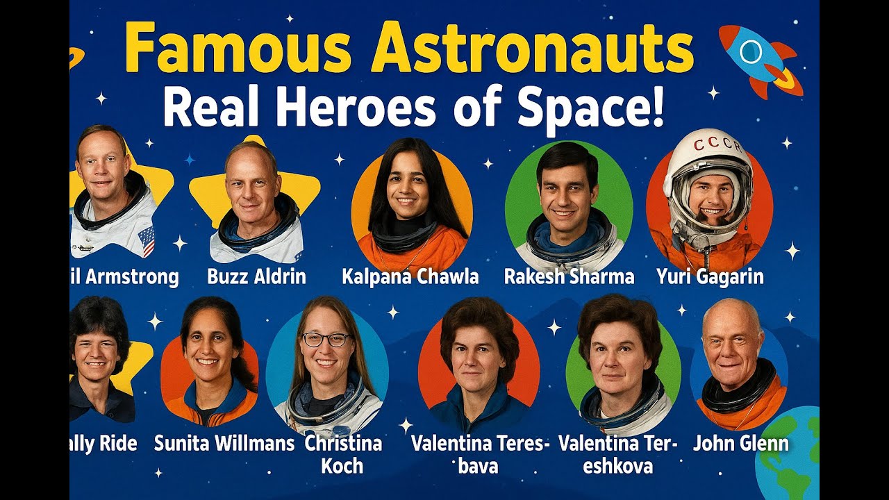 Famous Astronauts l Space Heroes l Zooming Through Space with Astronaut Fun Facts #astronaut #space