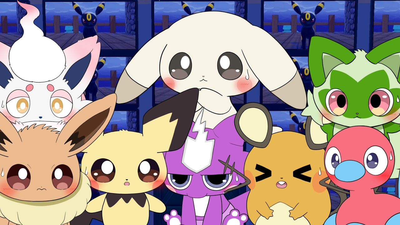 うすチュウ4兄弟とブラッキー家が地下のお化け屋敷に挑む！【ぽこあポケモン】