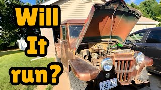 WILL THIS 1957 WILLYS START AFTER ALL THESE YEARS.