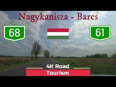 Driving Hungary: Route 68 & 61 Nagykanizsa - Barcs - 4k scenic drive from Zala County to Drava river