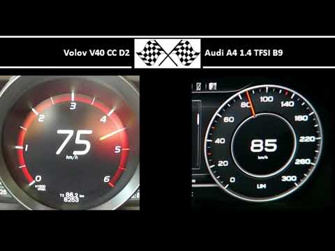 Volvo V40 CC D2 VS. Audi A4 1.4 TFSI B9 - Acceleration 0-100km/h