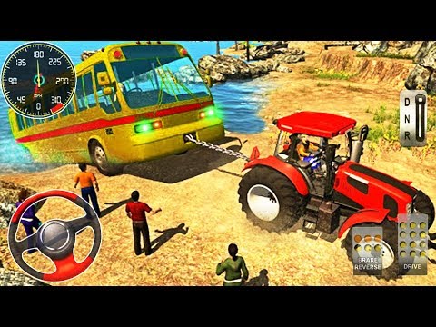 Chained Tractor Towing Rescue - Bus Rescue Tractor Simulator - Android Games