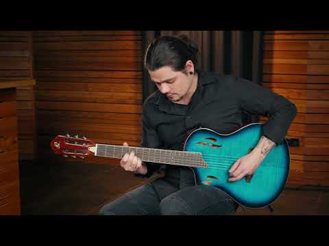 Ortega RTPDLX-FMA-L TourPlayer Series Solid Okoume Body Slim Neck Nylon 6-String Acoustic-Electric Guitar w/Gig Bag For Left Handed Player image 18