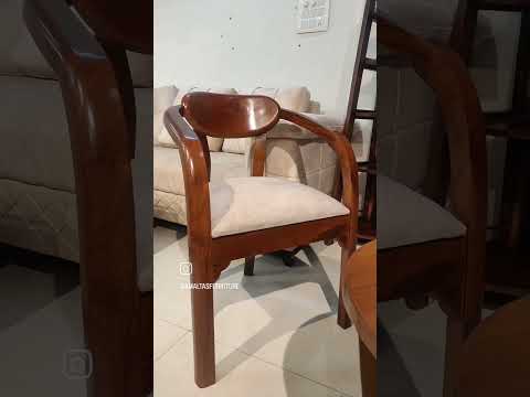 Amaltas Teak Wood Bedroom Chair with Curved Back - photo 2