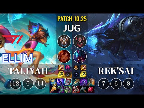 T1 Ellim Taliyah vs Rek'Sai Jungle - KR Patch 10.25