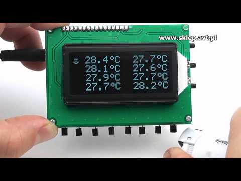 AVT5489 - 8-KANAŁOWY TERMOMETR Z ALARMEM I WYŚWIETLACZEM LCD