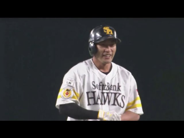 【1回裏】ホークス・柳田がレフトの頭上を越えるタイムリーで先制点!! 2018/3/21 H-D