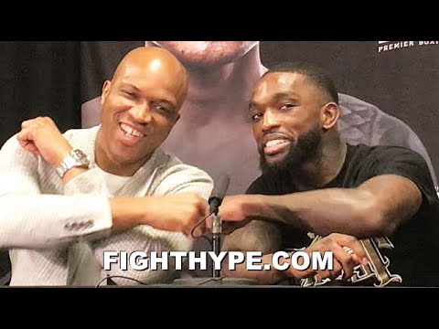 FRANK MARTIN POST-FIGHT AFTER KNOCKING OUT MARINEZ; CREDITS ERROL SPENCE & DERRICK JAMES WORK