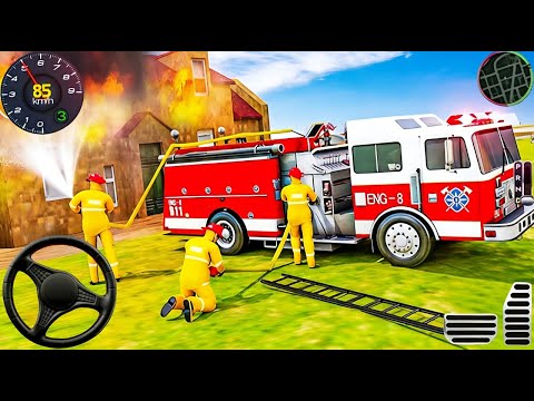 Fire Truck City Rescue Simulator - 911 US Emergency Fire Truck Driving 3D - Android Gameplay