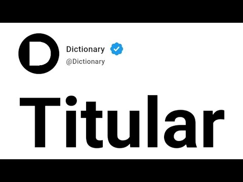 Titular Meaning In English