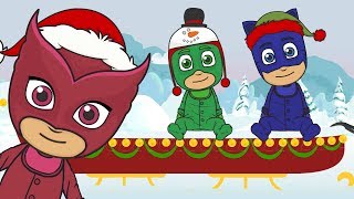 🎅 Five Little Helpers 🎅 with PJ MASKS as Santa's Helpers | Christmas's Songs for kids
