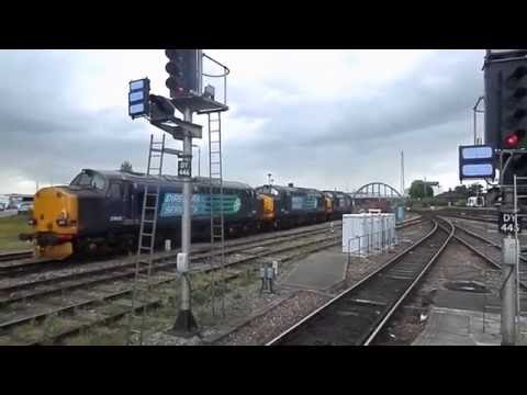 Class 37 605/610/602 giving it the beans at Derby!